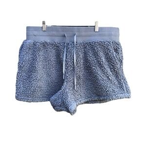 Popflex Sherpa Fleece Shorts Women's XL Gray Cozy Lounge